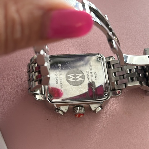 SOLD Gorgeous diamond Michele Deco watch baby Blue face - Picture 12 of 15